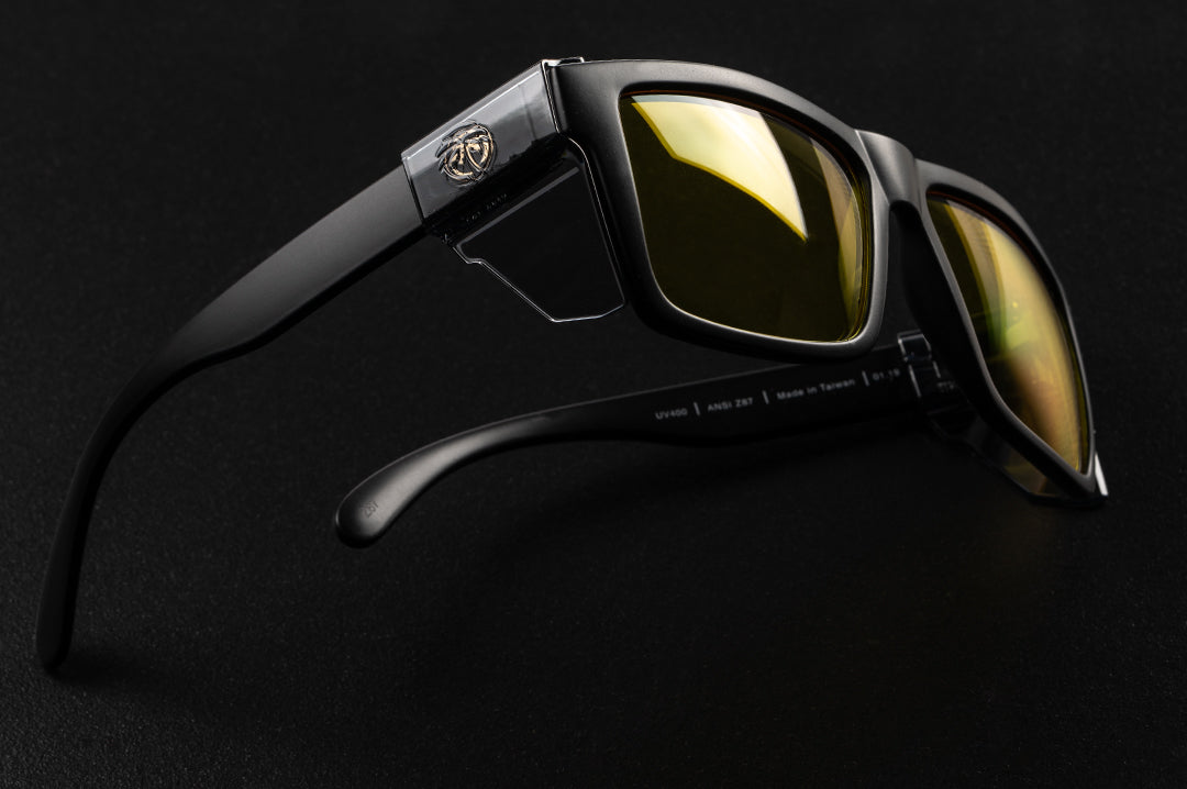 Side view of Heat Wave Visual Vise Smoke Side Shields on vise sunglasses.