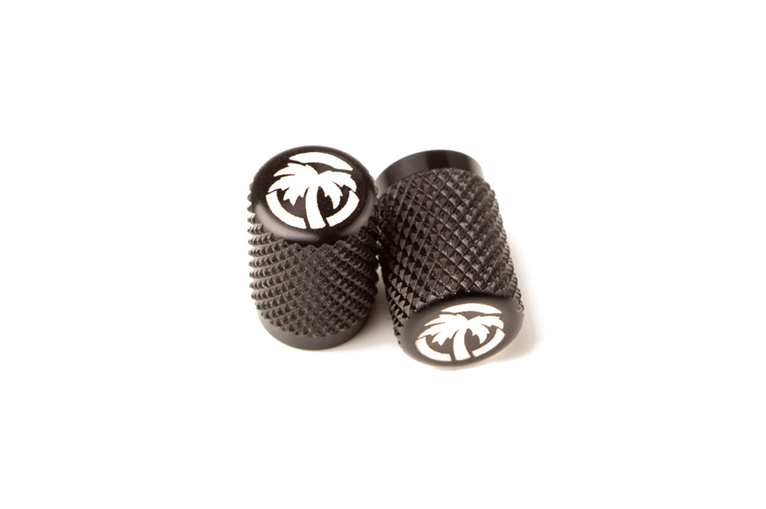 Heat Wave Visual black valve stem caps.