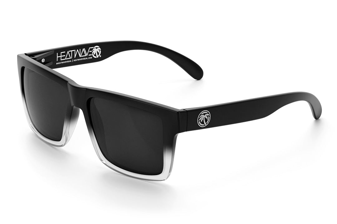 Heat Wave Visual Vise Sunglasses with vapor fader frame and black lenses.