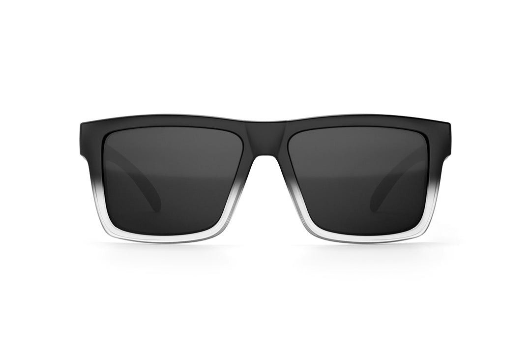 Front view of Heat Wave Visual Vise Sunglasses with vapor fader frame and black lenses.