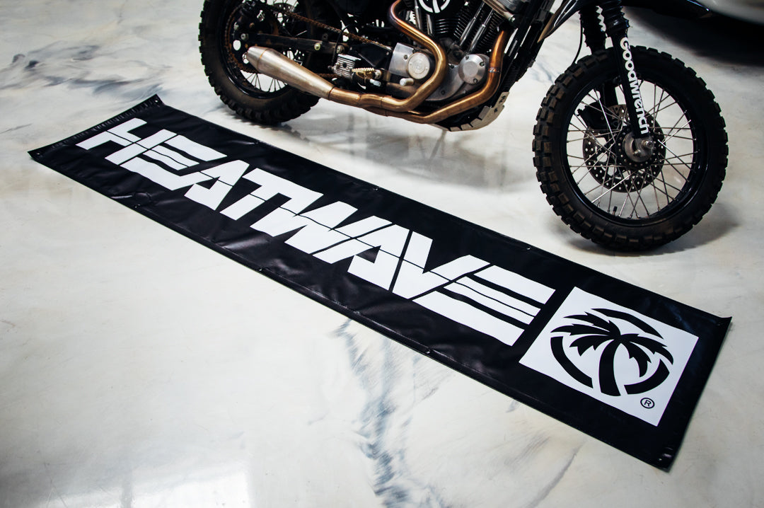 Heat Wave Visual Billboard Banner on a marble floor.