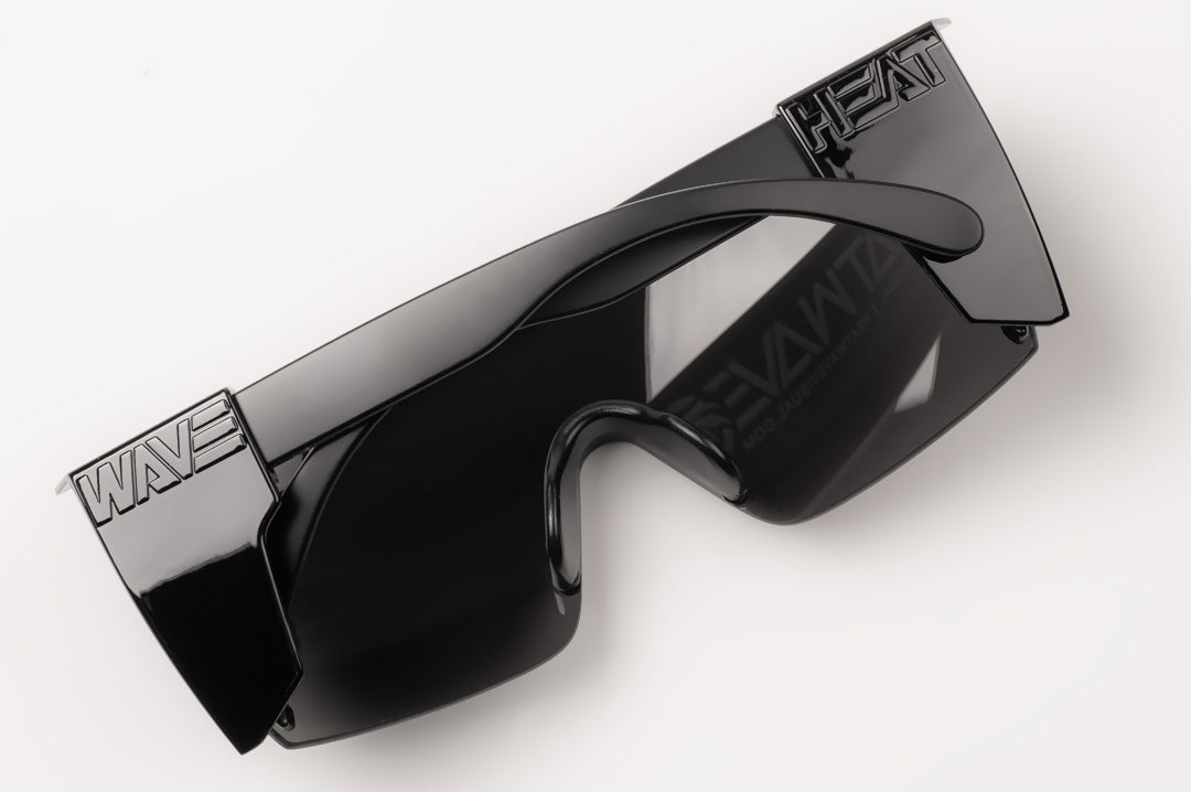 Back view of Heat Wave Visual Lazer Face Black Side Shields on black lazer face sunglasses.