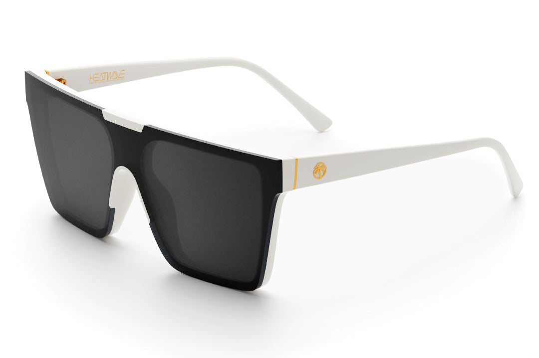 Heat Wave Visual Womens Clarity Sunglasses with white frame and black lens.