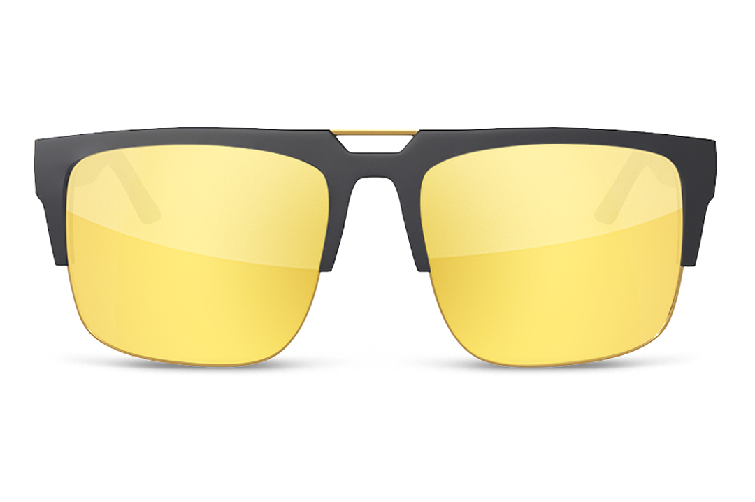 Heat Wave Visual Interceptor gold lenses.