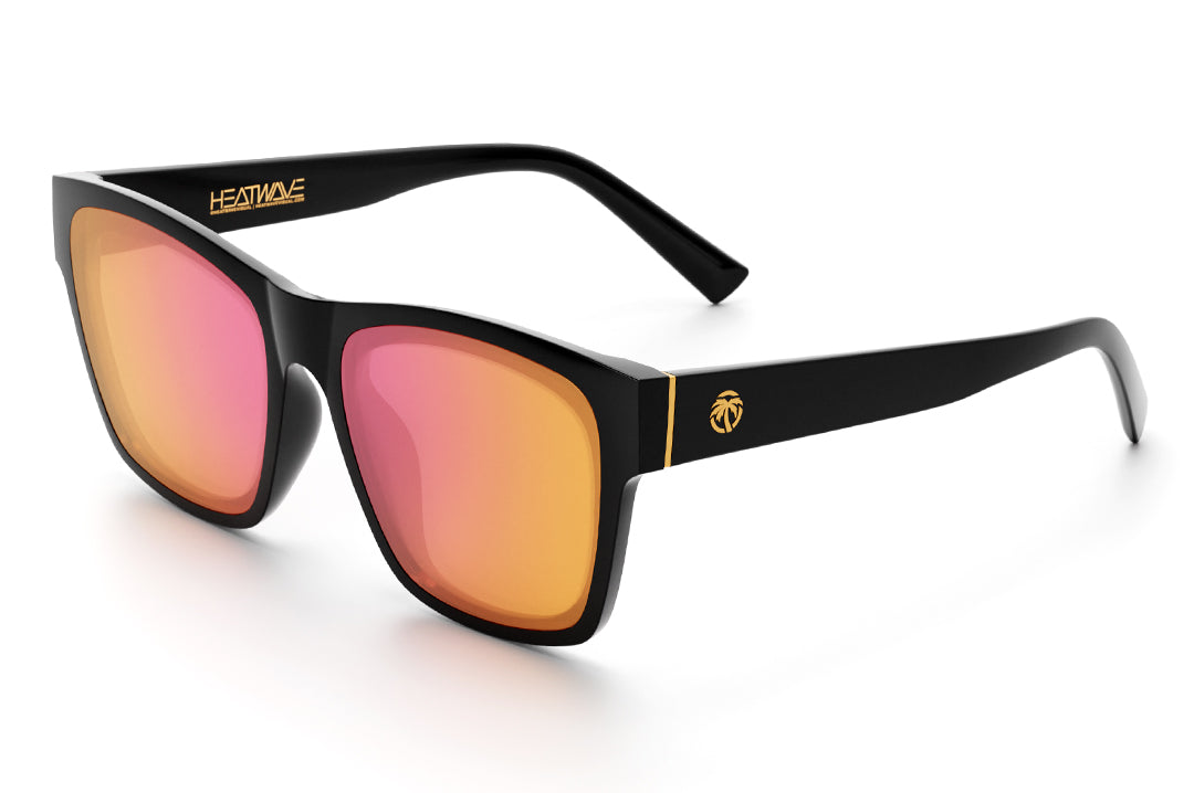Heat Wave Visual Womens Marylin Sunglasses with black frame and rose gold lenses.