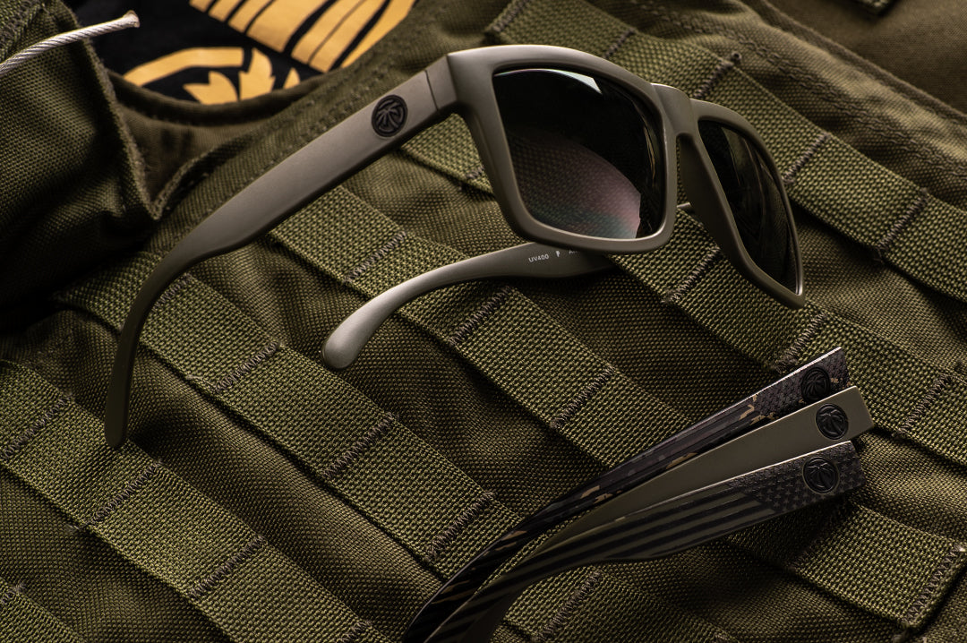 Olive green outlet frame sunglasses